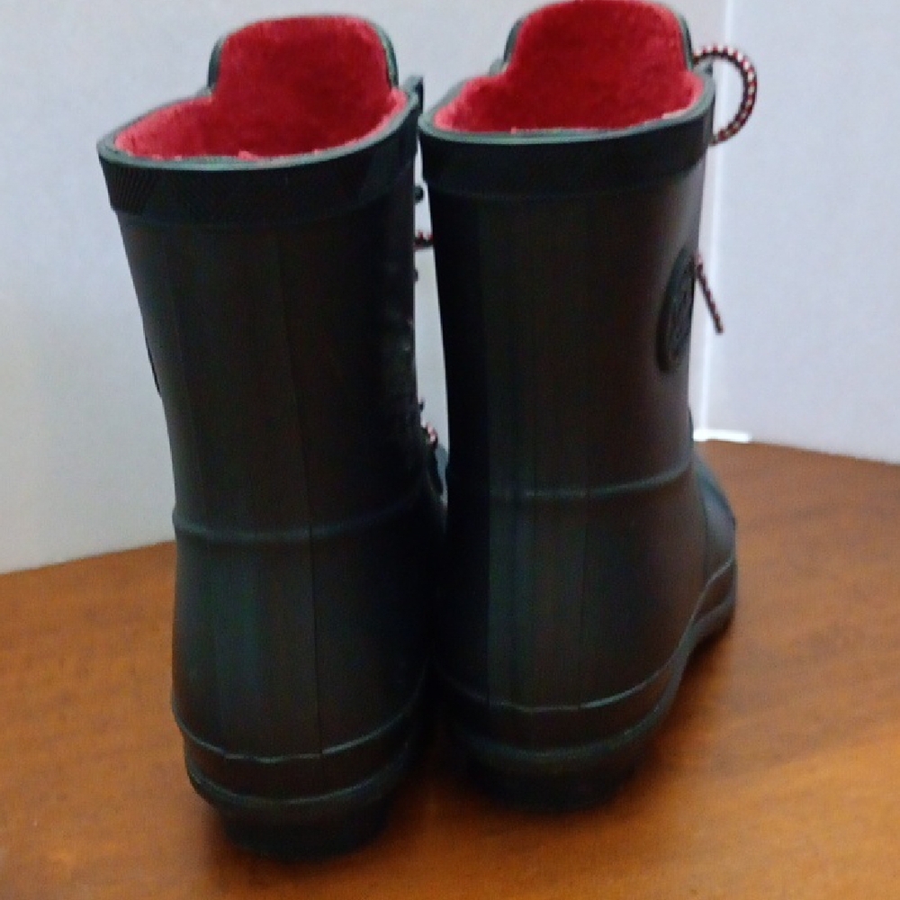 Tommy Hilfiger Women's Black Rubber Lace-Up Rain Boots - Picture 5 of 5